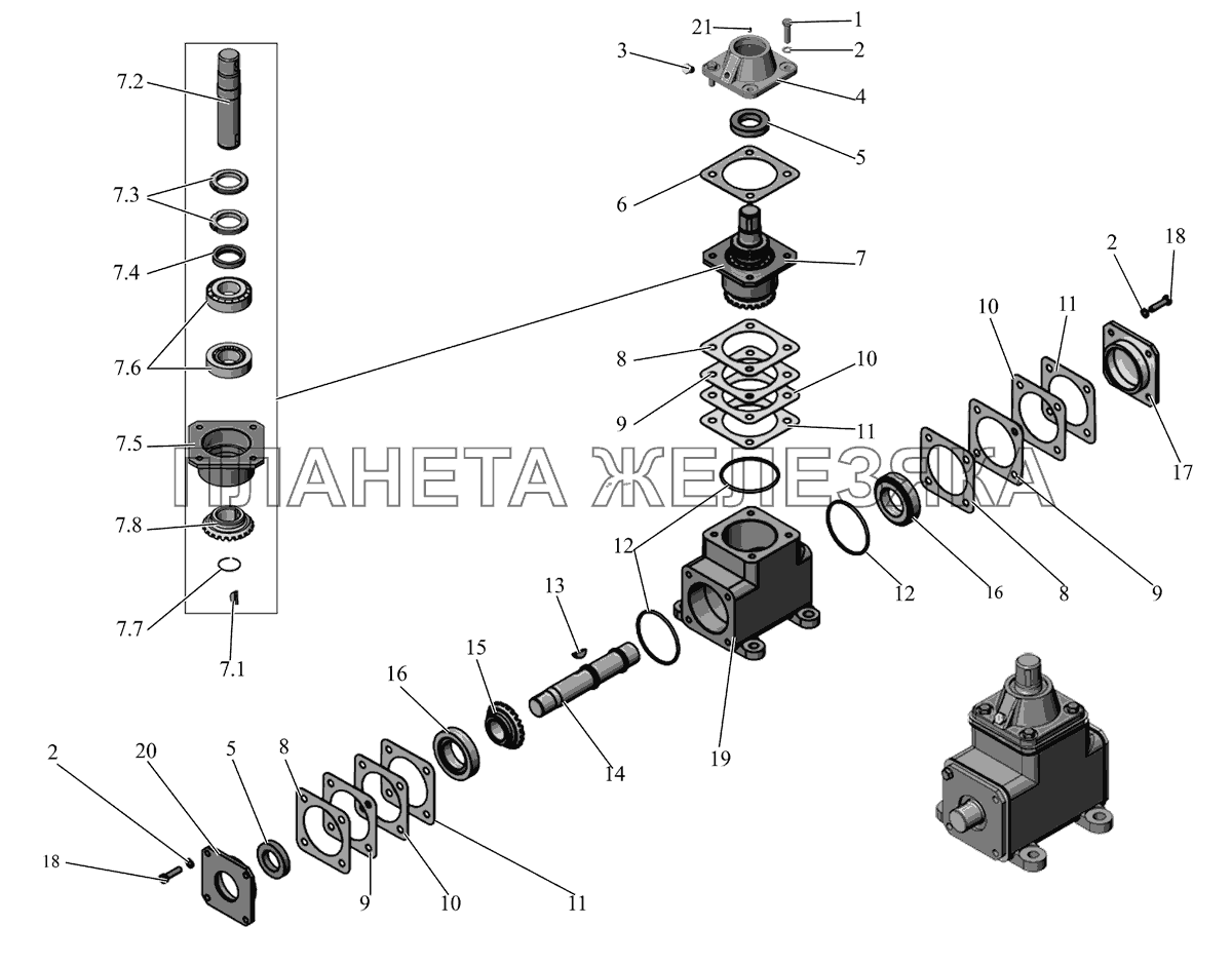 Редуктор угловой 104-3426010 МАЗ-152 (2011)